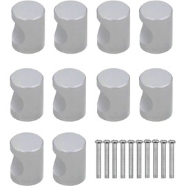 Half Forest Furniture Knobs Matt Silver 10 Cylindrical Drawer Knobs with Screws Used for Drawers, Cupboards, Cupboards, Dresser, Bedroom, Kitchen