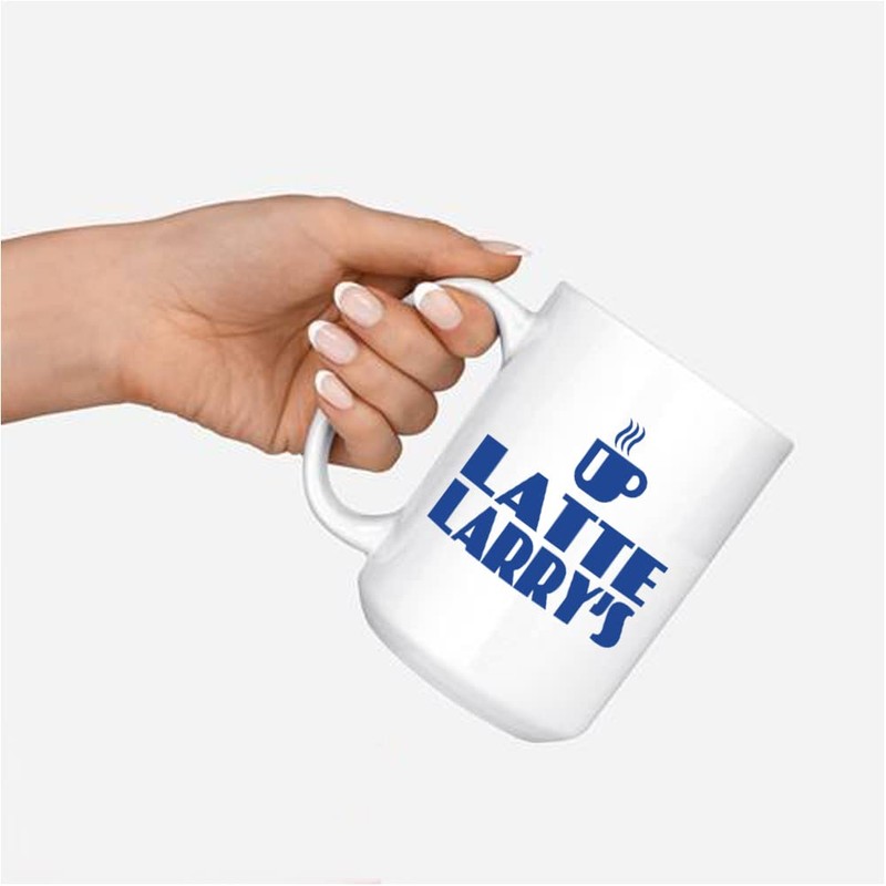 Latte Larry Blue Printings Novelty Mugs, 15 Oz Cute Graphic