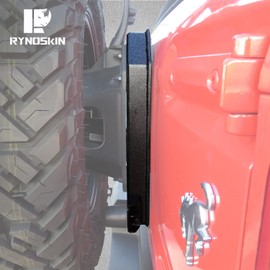 RYNOSKIN Spare Tire Carrier Compatible with Ford Bronco 2021-2025 Heavy Duty Tailgate Wheel Bracket Relocation Allows Use of 35 inch Spare Tire Heavy Textured Black