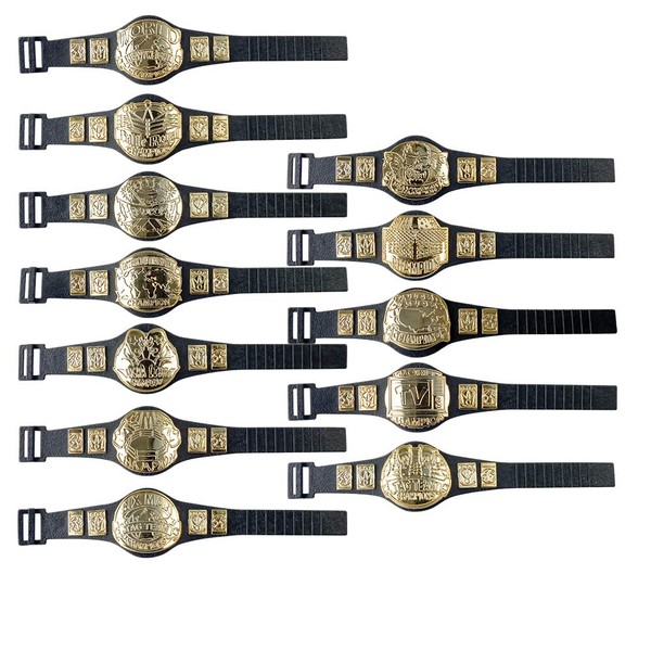 Complete Set of 12 Championship Belts for Wrestling Action Figures (Series 1)