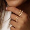 Florideco Stackable Gold Rings for Women - 14K Gold Plated