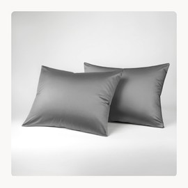 Seralino Lyocell Cushion Cover 40 x 80 cm, Grey Dark Grey (Set of 2), 100% Tencel Pillowcase 40 x 80 cm, High-Quality Cushion Cover, Zip, Oeko-Tex, Breathable, Allergy Sufferers Pillowcases