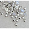 MajorCrafts® 200pcs 8mm Metallic Silver Flat Back Half Round Resin