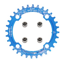 yongness Bicycle Chainring 104 BCD 32T 34T 36T 38T Narrow Wide Single Chainring Sprocket Suitable for Road Bike Mountain Bike BMX Chainrings (32T, Aluminum Blue)