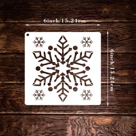 9 Pcs 6inch Christmas Snowflake Stencils for Painting, Winters Snow Stencil Snowflake Paint Window Template for Drawing on Window Glass Card DIY Craft Project Wall Door