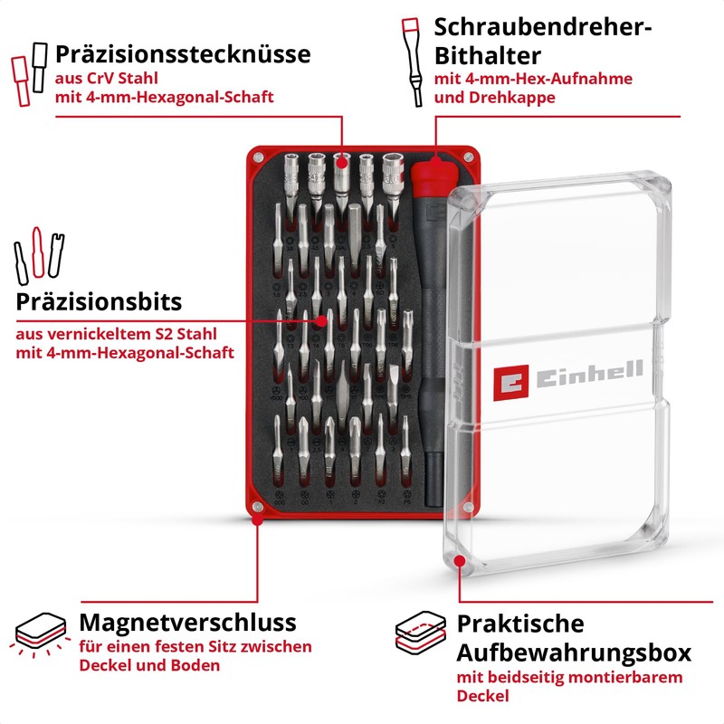 Original Einhell 33-Piece Precision and Electronics Repair Kit with Precision