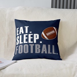 Feelyou Football Throw Pillow Covers 18"x18" Set of 2 Soft American Football Pillow Cases Cushion Covers for Living Room Bedroom Rugby Game Decorative Throw Pillowcases for Sofa Couch Chair