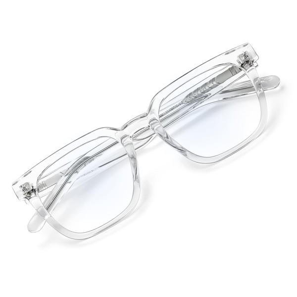 BLENDME Chunky Rectangular Blue Light Glasses for Woman and Man,Non