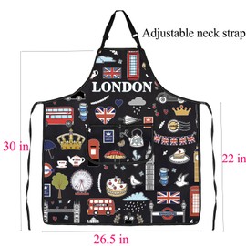 BNQL London Cooking Apron London Gifts for London Lovers London Souvenir Gifts London Travel Gift London Apron With Pockets
