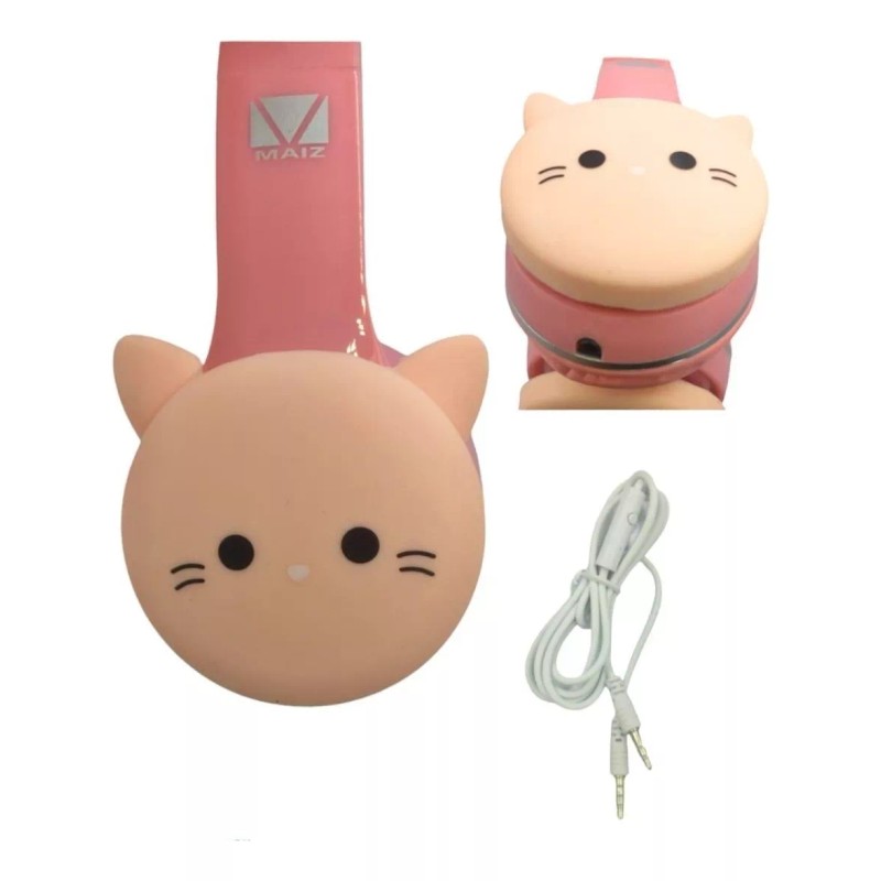 Maíz Audifono Manos Libres Diadema Ajustable Alambrico Color Gato