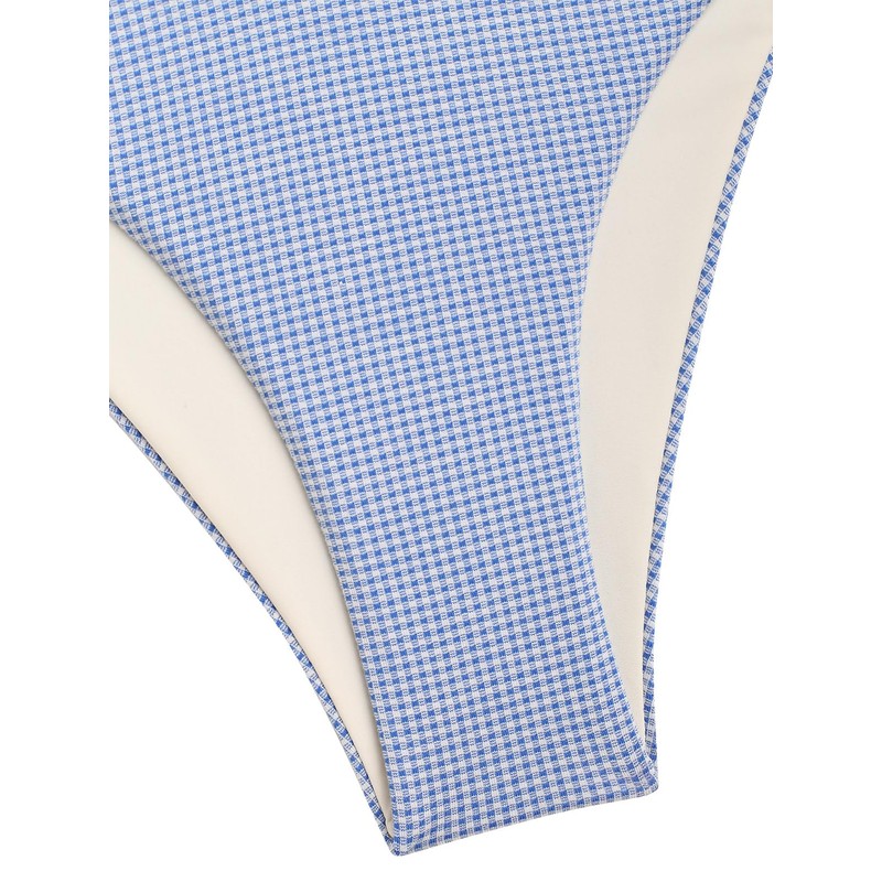 seamoly Stripes Tie Side Tankini Set, Deep Blue-03, Small