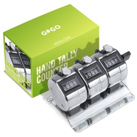 GOGO Bank Counter Desk Mechanical Metal Tabletop Formula, Manual Counter, Counter Counter, Silver, Small