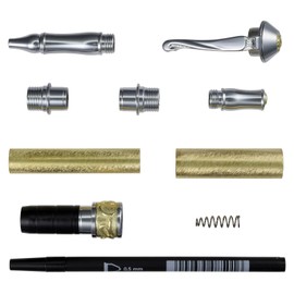 Penn State Industries PKDBRCH Nouveau Sceptre Rollerball Pen Kit Woodturning Project (Chrome & Golden)