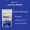 Wellthy NAC N-Acetilcisteína 180 Cápsulas. 1200mg por Porción, VCaps Cápsulas