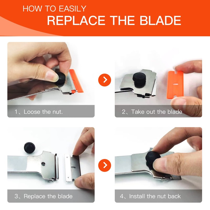 DEKEones Razor Blade Scraper, Long Handled Scraper Tool with 10