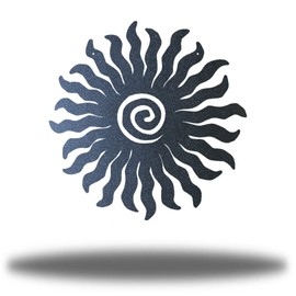 Riverside Designs Sunburst Metal Wall Art Steel Outdoor Decor - Heavy-Duty and Waterproof - Made in USA (18", Black)