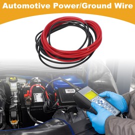 Partuto 1 Set 16AWG Universal Ground Wire Car Radio, Automotive, Car Speakers Power Wire Fully Insulated& Soft Touch Jacket TC Black,Red 10FT Black+10FT Red