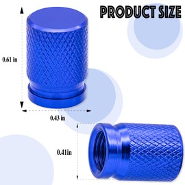 MEAJOO 4PCS Car Tire Valve Stem Caps, Waterproof Airtight Car Wheel Tire Valve Stem Caps, with Rubber O-Ring, Universal for Cars, SUVs, Bike, Bicycles,Trucks and Motorcycles (Blue)