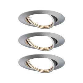 Paulmann 93425 LED Recessed Light Base Round Including 3 x 5 W Dimmable Recessed Spotlight Brushed Iron Spotlight Metal Recessed Lamp 3000 K