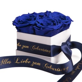 Flowerbox Happy Birthday – Rose box with infinity roses, durable 3 years – Birthday gift for women