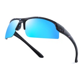 TJUTR Polarized Sports Sunglasses for Women Men, Designer Wrap Style UV Protection Glasses for Running Fishing Cycling-V8