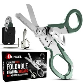 Pro 6-in-1 Multifunctional Trauma Shears Foldable - Stainless Steel Medical Scissors for Nurses - Raptor Trauma Shears with Glass Breaker - Surgical EMT Scissors for Nursing Students & Doctors