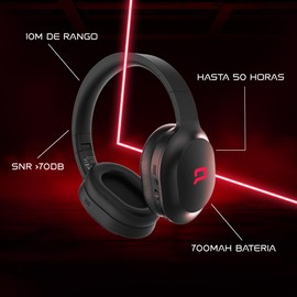 Compaq Active Noise Cancelling Headphones, Wireless, Over Ear Bluetooth Headphones, Premium Sound, Gaming Headset, 50H Playtime, Fast Charge, Soft Ear Pads (Black)