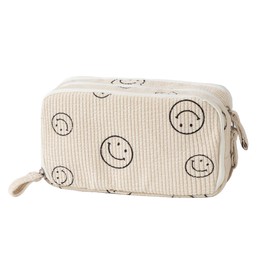 Large Pencil Case Pouch Pencil Bag Corduroy Capacity Pen Case Stationery Bag School College Office Organizer for Teens Girls Adults Student Kids (C-Beige)