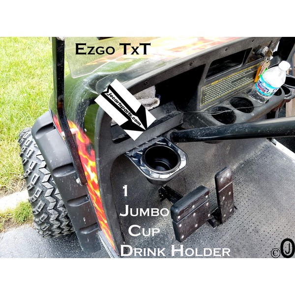 Ezgo TxT Polished Aluminum Diamond Plate 1 Jumbo Cup Drink Holder