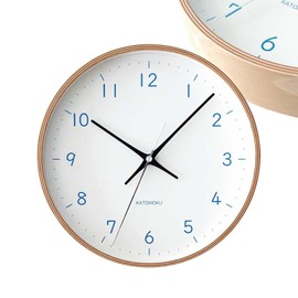 KATOMOKU plywood clock 22 Light Blue km-121LBRC Wall Clock Continuous Second Hand Diameter 10 inches (25.2 cm) (Atomic Clock)
