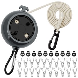 Retractable Clothesline, 10 m Portable Camping Washing Line, Outdoor Travel Holiday Non-Slip Retractable Laundry Cord for Bathroom, Laundry Room, Garden or Balcony