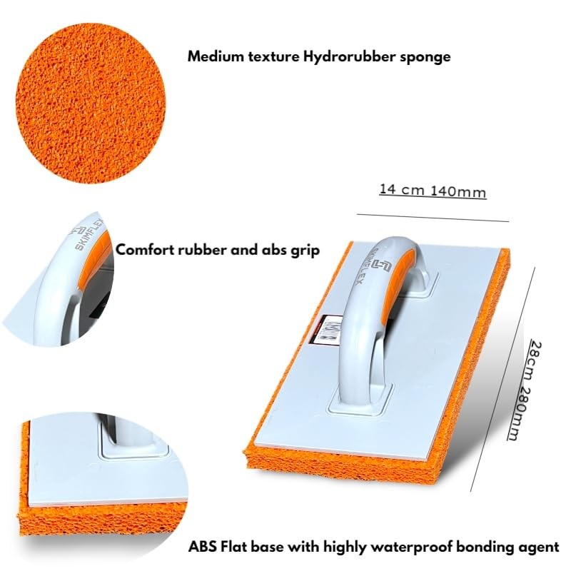 Skimflex Hydrorubber Medium Sponge Float -Plastering Stucco Smooth Plaster Achieve