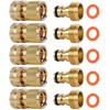 SHOWNEW Garden Hose Quick Connectors, Solid Brass 3/4 inch GHT