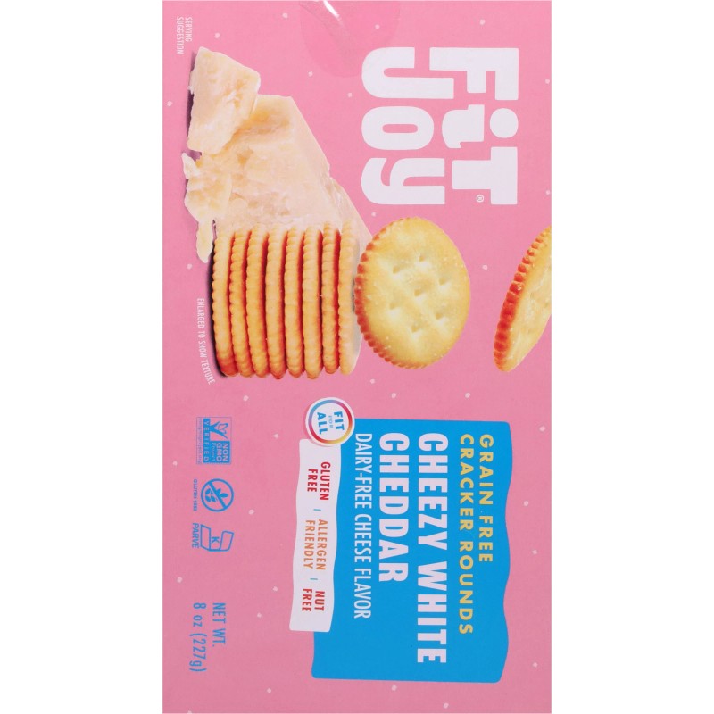 Fitjoy Cracker White Cheddar 8 oz (Pack of 8)