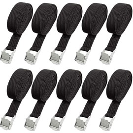 10 Pack Lashing Straps 16ft x 1" Tie Down Straps Cam Buckle Straps Heavy Duty Secure Straps up to 600 lbs for Kayak, Cargo, Luggage, Cinch, Canoe, Bicycles, Motorcycles, Truck