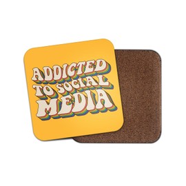 Square Single Coaster - Social Media Phone Addiction Addicted to Addict Men Boys Girls Women Love Fan Drinks Kitchen Home Gift #80122