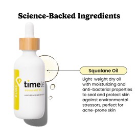 Timeless Skin Care Squalane Oil 100% Pure - Plant-Based Face Oil - Fragrance-Free - For Dry Skin - Moisturizing - 2 oz
