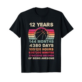 12 Year Old Basketball Birthday 12th Birthday Boy Girl T-Shirt