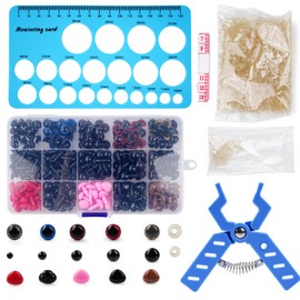 Wadukud Safety Eye Tool Auxiliary Tool for Attaching Safety Eyes for Crocheting with 752PCS Safety Eyes and Noses & Sizer Tools for 10-30mm Stuffed Animals Safety Eyes Doll Making Supplies (Blue)