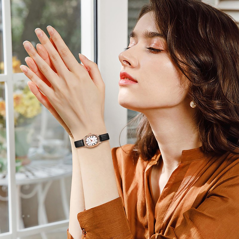 レディース 腕時計 レザーベルト 可愛い アンティーク: ローマ アナログ表示 防水 革ベルト クォーツ腕時計