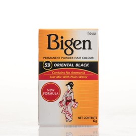 Bigen Permanent Powder Hair Color - 59 - Oriental Black | No Ammonia (Pack of 2)