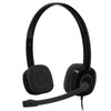 Glowster Binaural Headphones with Built-in Microphone - Black - Ideal for Calling and Clear Sound at Conferences