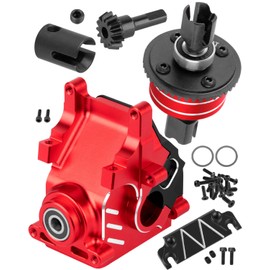 BRCatWPark RC Aluminum Gearbox Case & 42T Differential w/15T Main Gear Upgrades Part for 1/8 Kraton/Outcast/Typhon/Notorious 6s BLX 1/7 Infraction/Felony/Mojave 6s BLX Limitless,Red