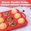 Foepoge 2 Pack Silicone Muffin Pan with Metal Frame, Non-stick