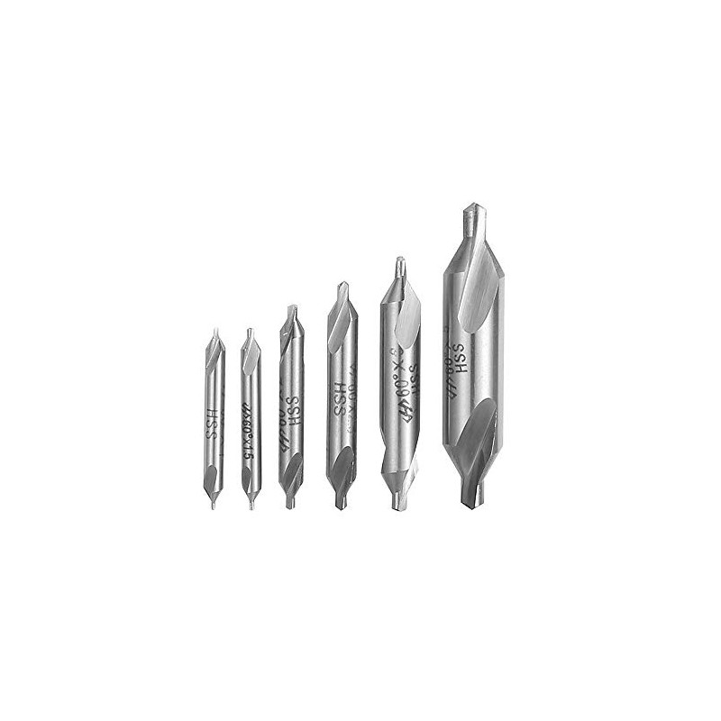 DingGreat 6 Pieces HSS Centre Drill Bit Set, 1/1.5/2/2.5/3/5 mm