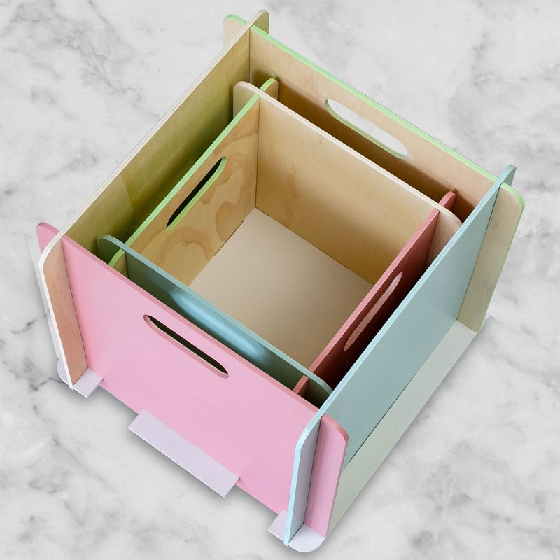 HMF Wooden Storage Box | Fits Bookshelves | 25 x