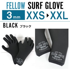 FELLOW Surf Gloves, 0.1 inch (3 mm), Thermal Brushed, Surfing, Diving, SUP, Wetsuit Gloves, Men's, Women's, Japanese Standard, Water Prevention, Heat Storage, Heat Retention