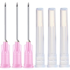 100Pcs 18Ga 1 Inch Sterile Disposable Injection Needle with Cap for Animal, Pet, Poultry and Industrial Dispensing Needl Accessories