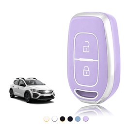 TOOMUME Car Key Cover TPU, Car Key Case Fit for Renault Twingo Clio Symbol Kwid Dacia Logan Sandero Stepway Duster Dokker Lodgy, Protective Key Fob Cover Key Fob Case - Smart Key
