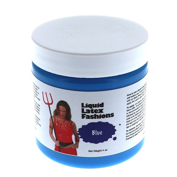 Liquid Latex Fashions Blue Body Paint for Adults and Kids, Ammonia Free, Cosplay Makeup, Creates Professional Monster, Zombie Arts, Easy On and Off- 4 Oz